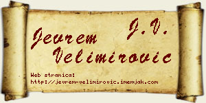 Jevrem Velimirović vizit kartica